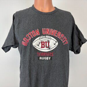 Champion Boston University Terriers Rugby T Shirt Mens Size M Grey NCAA College
